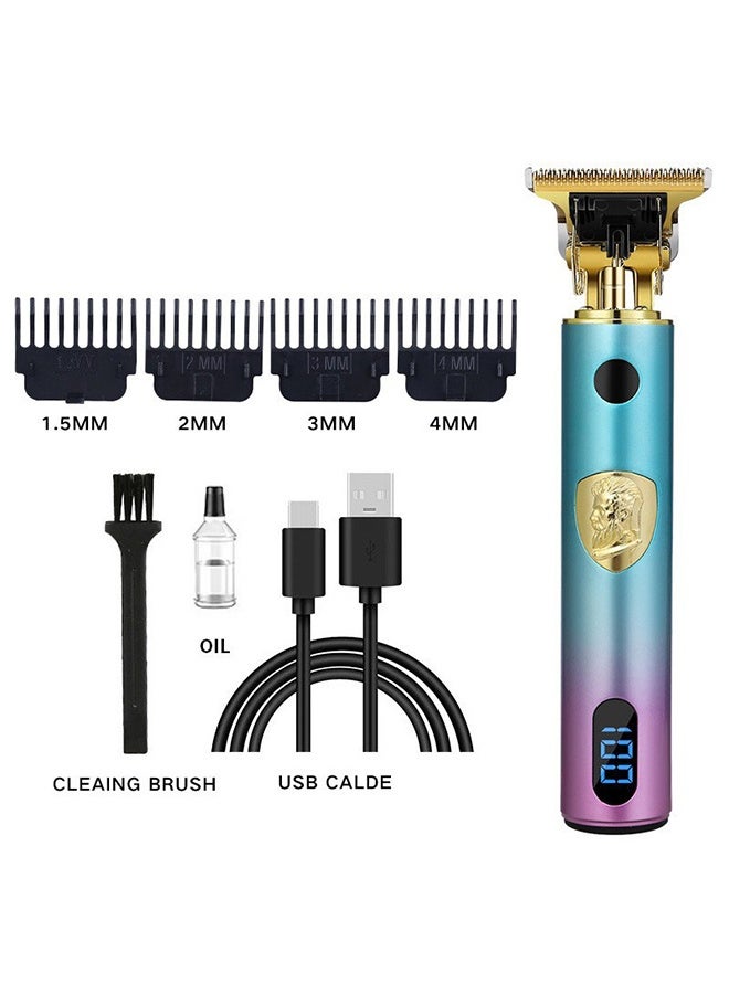 عام ماكينة تشذيب شعر اللحية للرجال، ماكينة تشذيب احترافية بشفرة على شكل حرف T لاسلكية قابلة لإعادة الشحن، ماكينة حلاقة كهربائية للحية مع شاشة LED - Image 1